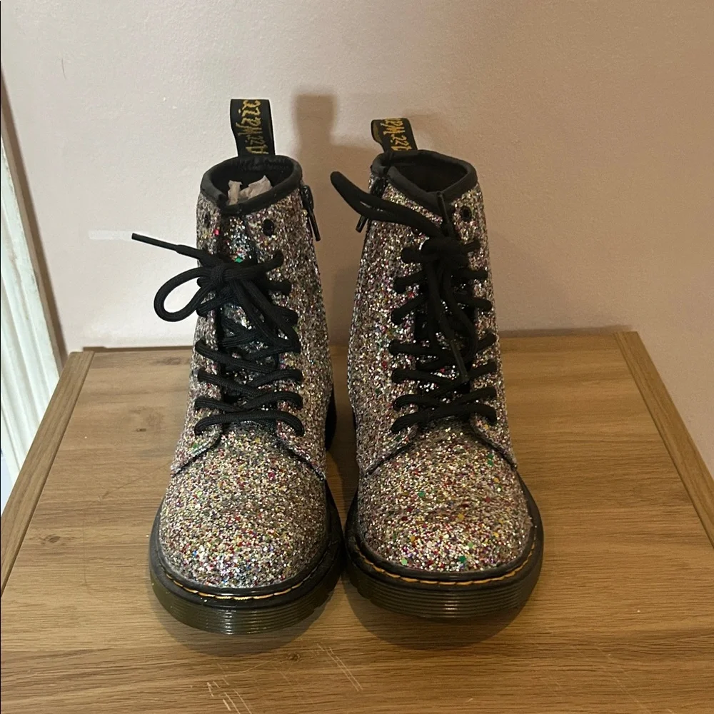 Dr. Martens Girls Sparkle Combat Boots - Glitter Boots